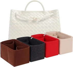 Bag Organizer for Bottega Veneta Large Andiamo Bag (42L x 35H x 18D cm)|Handmade Bag Organizer|Custom Bag Insert|2mm Felt Bag Liner|Women Handbag Bag Shaper (Beige, Style C)