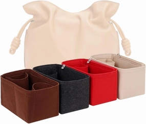 Bag Organizer for Loewe Large Flamenco Clutch (Bag Size: 38L x 29H x 14D cm) | Handmade Bag Organizer | Custom Bag Insert | 2mm Felt Bag Liner (Black, Style C)