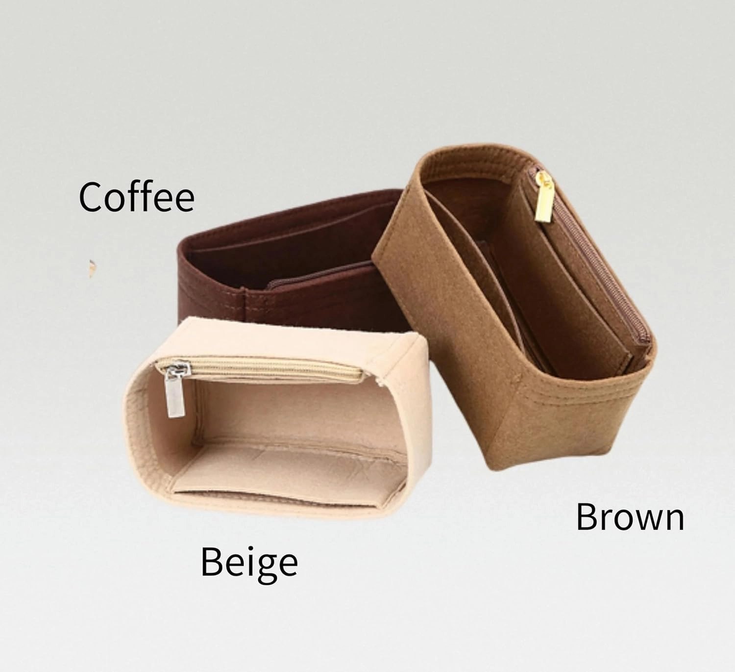Bag Organizer for Loewe Medium Squeeze Bag(34L x 33H x 13.5D cm)|Handmade Custom Bag Insert|2mm Felt Bag Liner|Women Handbag Shaper (Brown, Style A)