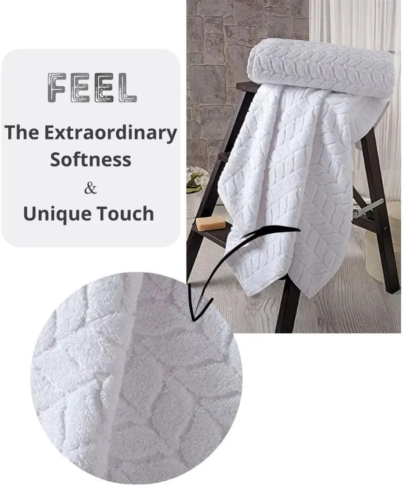 BAGNO MILANO Turkish Cotton Ultra-Soft Plush Absorbent Quick Dry Bathroom Towel Set, Made in Turkey (Sand Beige, 6 pcs Towel Set)