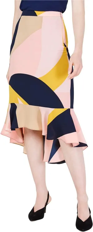Bar III Womens Ruffled Hi-Low Midi Skirt Pink 2