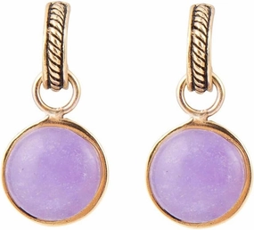 Barse Jewelry Tucson Charm Purple Quartz Golden Drop Earrings