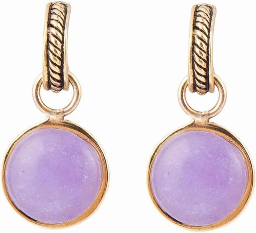 Barse Jewelry Tucson Charm Purple Quartz Golden Drop Earrings