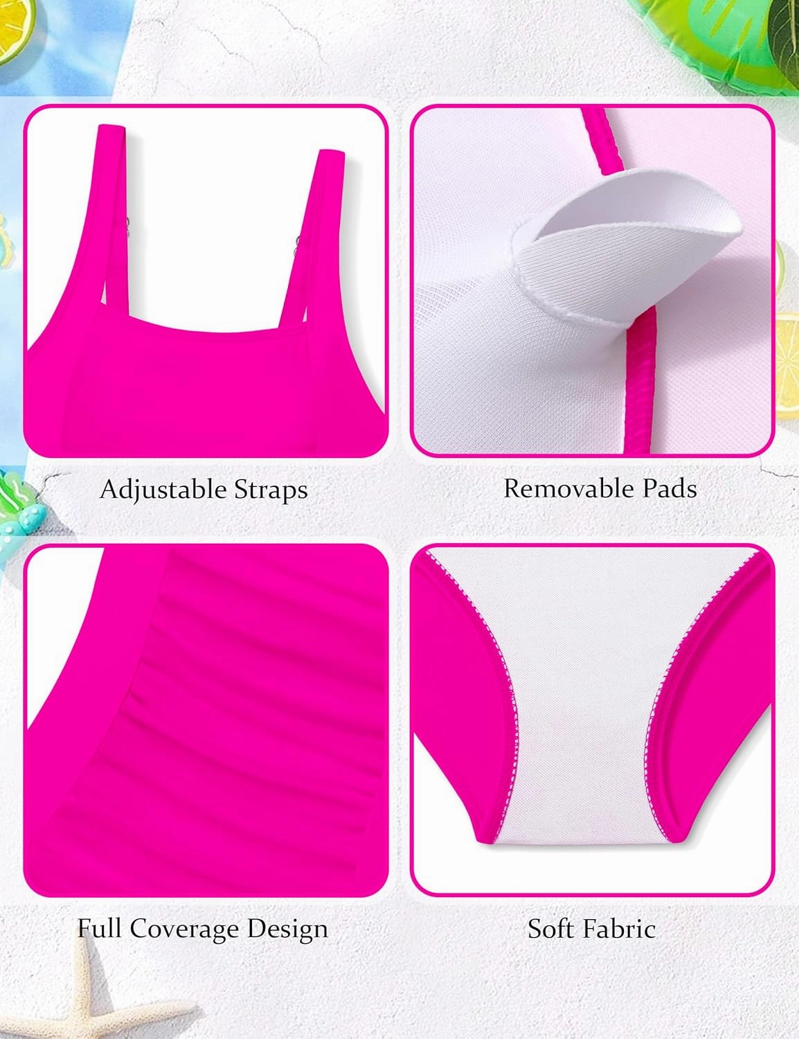 BAVEDER Girls Swimsuit One Piece Swimsuits Solid Ruched Bathing Suit for Girls Full Coverage Modest Padded Swimwear 9-16y