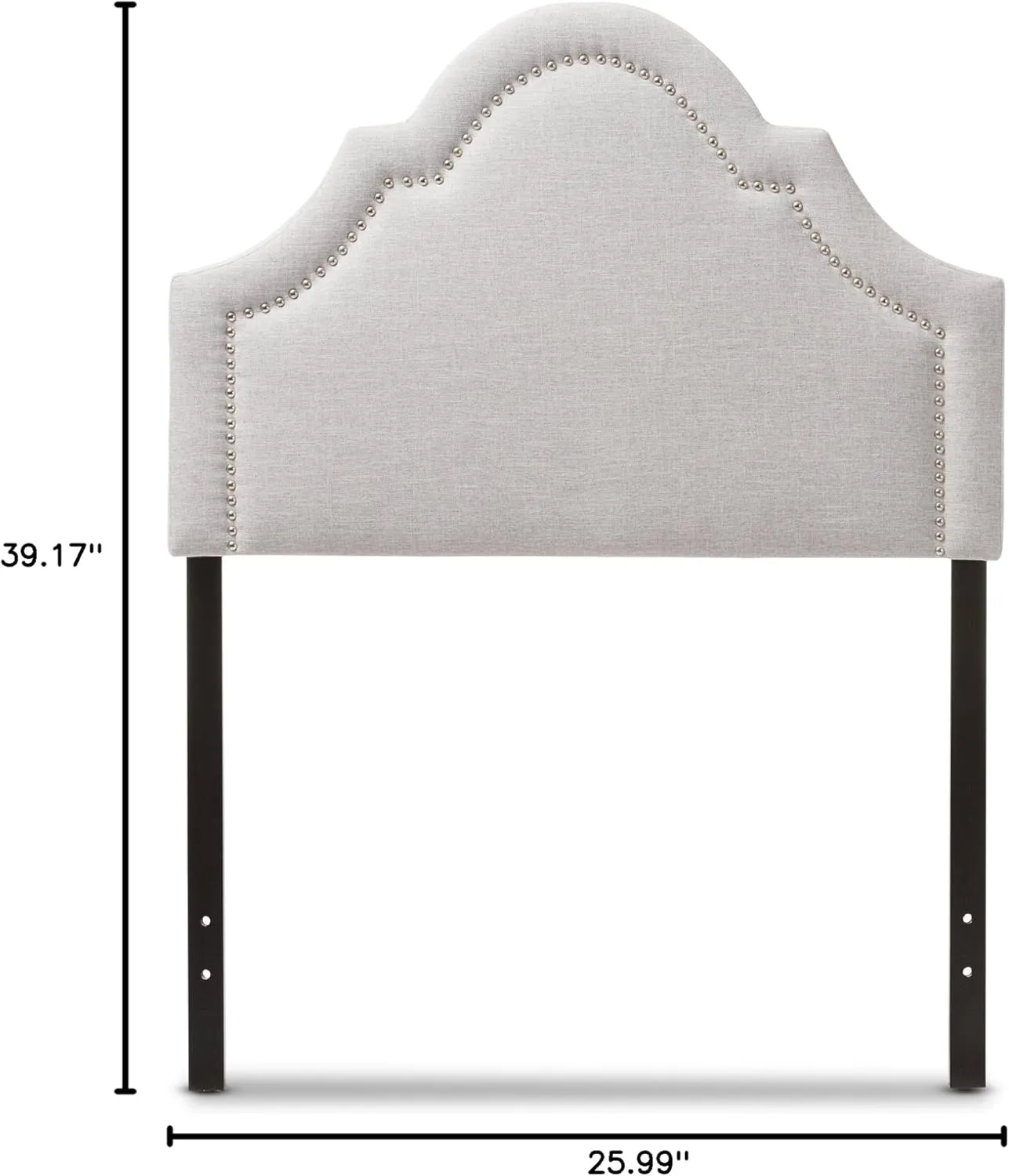 Baxton Studio Rita Headboard, Twin, Beige,Silver
