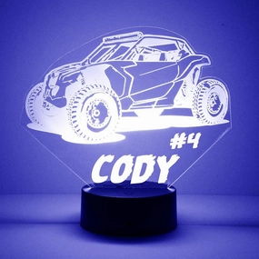 Beach Buggy Custom LED Sign Night Light Lamp with Remote - Personalized Name or Image Display, Clear Acrylic Light Up Home Decor, 16 Colors & 4 Modes - Made in The USA