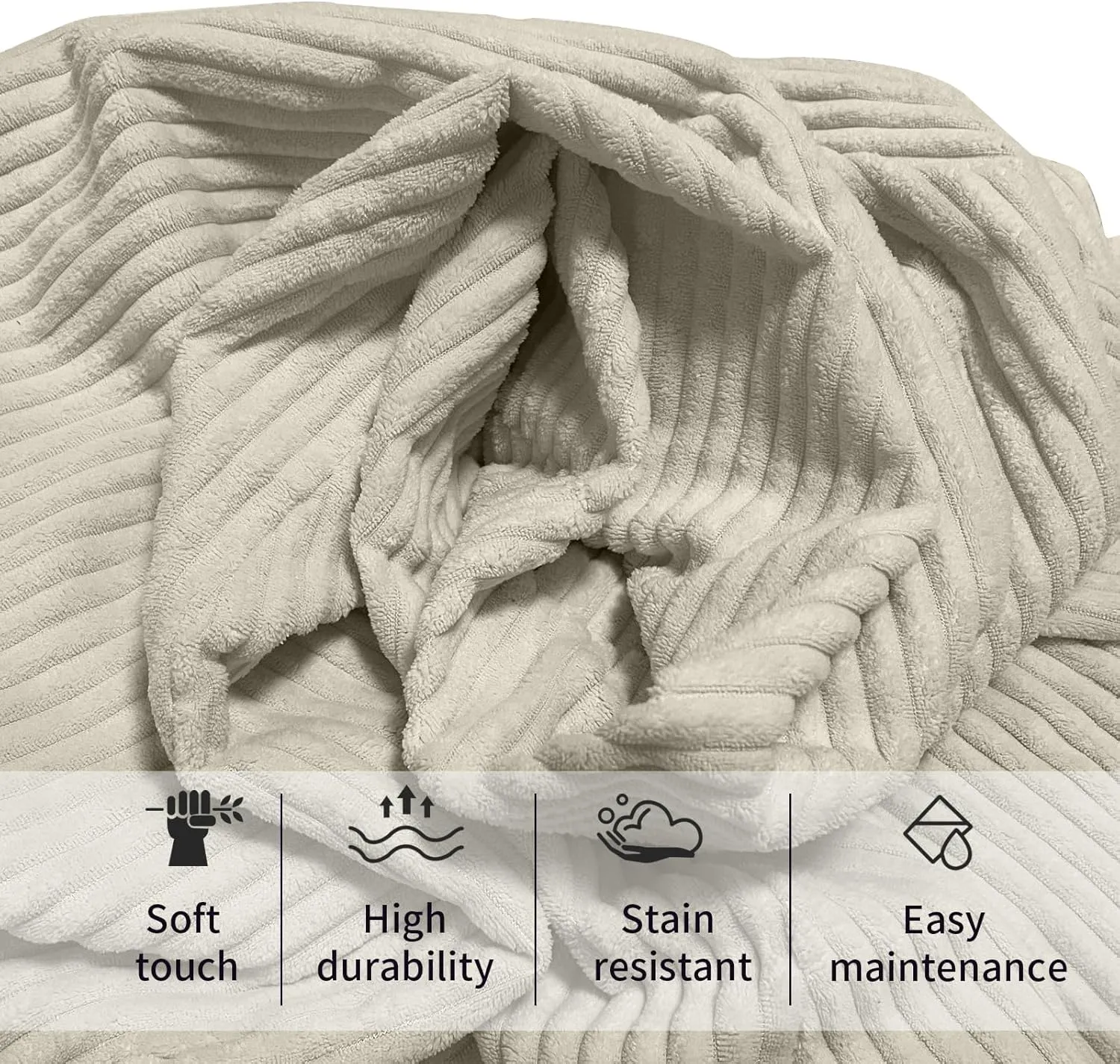 Bean Bag Chairs for Adults (Beige, 4 Feet)