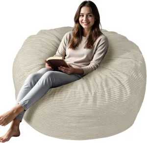Bean Bag Chairs for Adults (Beige, 4 Feet)