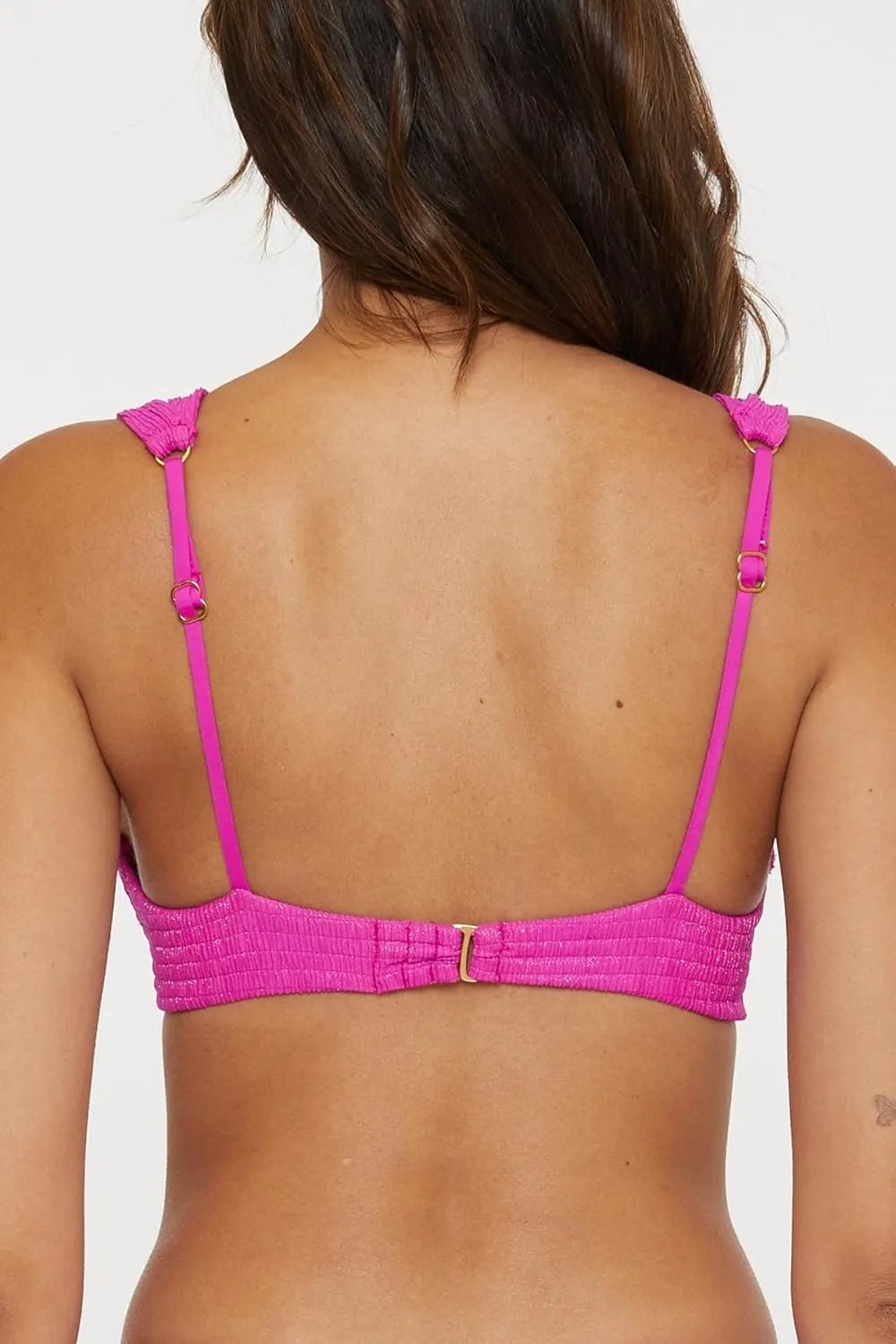 BECCA Women's Standard Luminous Underwire Bikini Top, Adjustable, Swimwear Separates