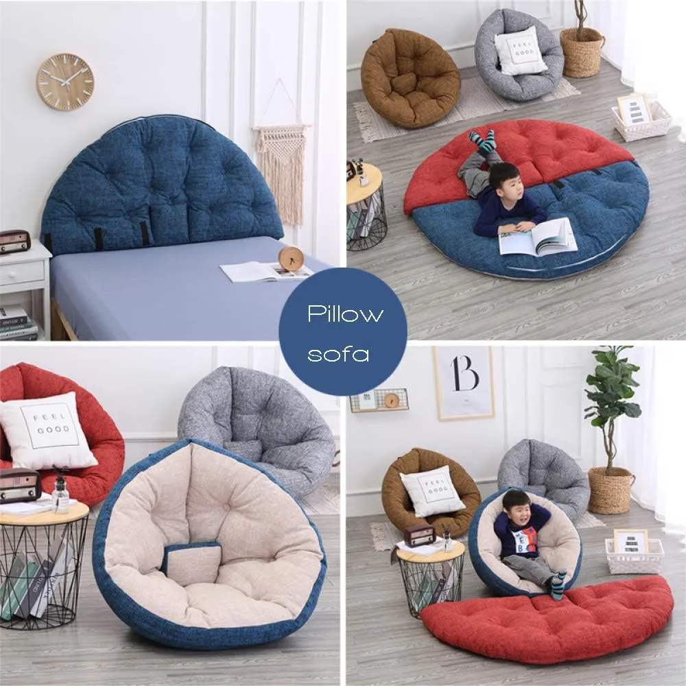 Bed Head Cushion Sofa Back Soft Bag Lazy Sofa Floor Sofa Multifunctional Foe Reading Watching TV Gathering,Red