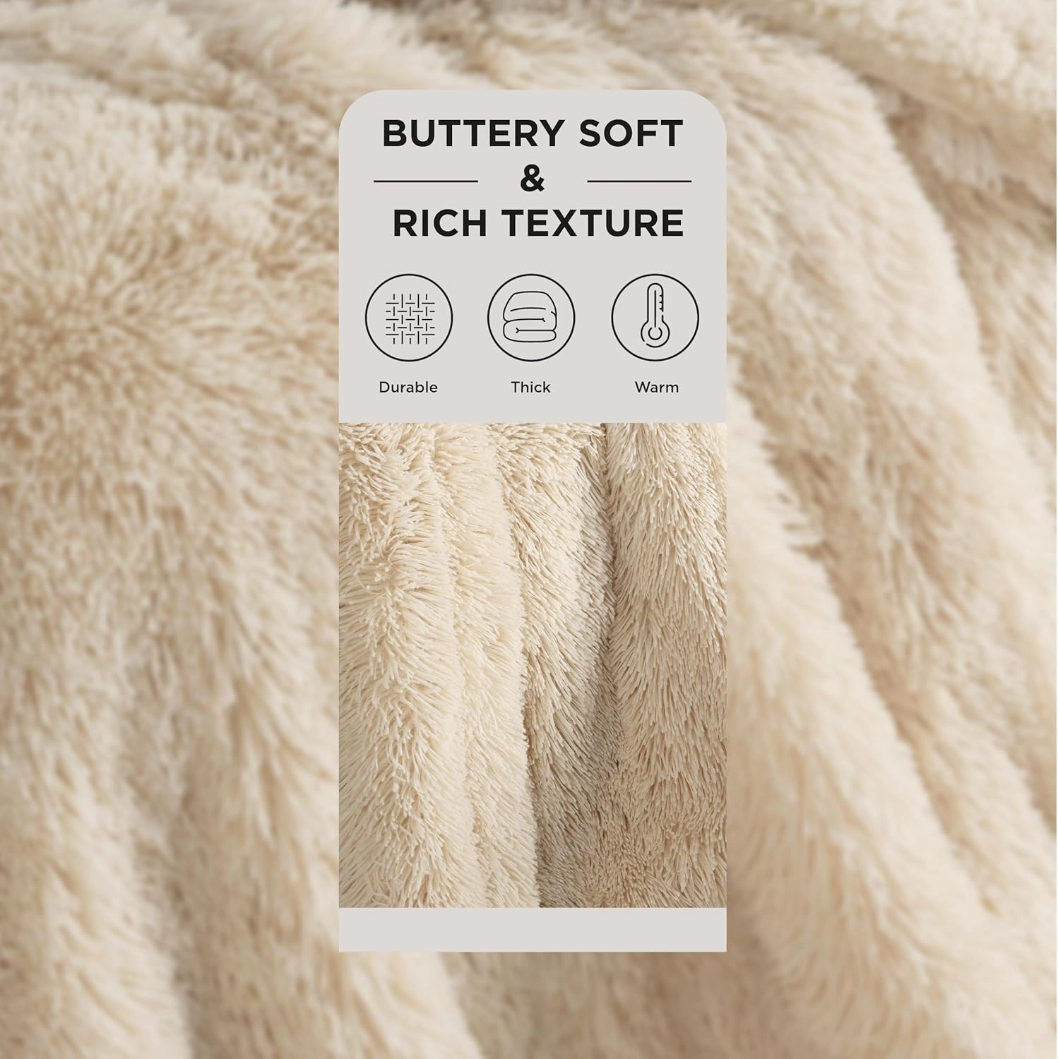 Bedsure Fluffy Beige Throw Blanket Gifts for Women, Kids, Soft Fleece Cozy Fuzzy Sherpa Plush Warm Minky Thick Faux Fur Throws for Couch, Bed, Beige Decor Spring Blanket Gifts for Mom Dad, 50x60