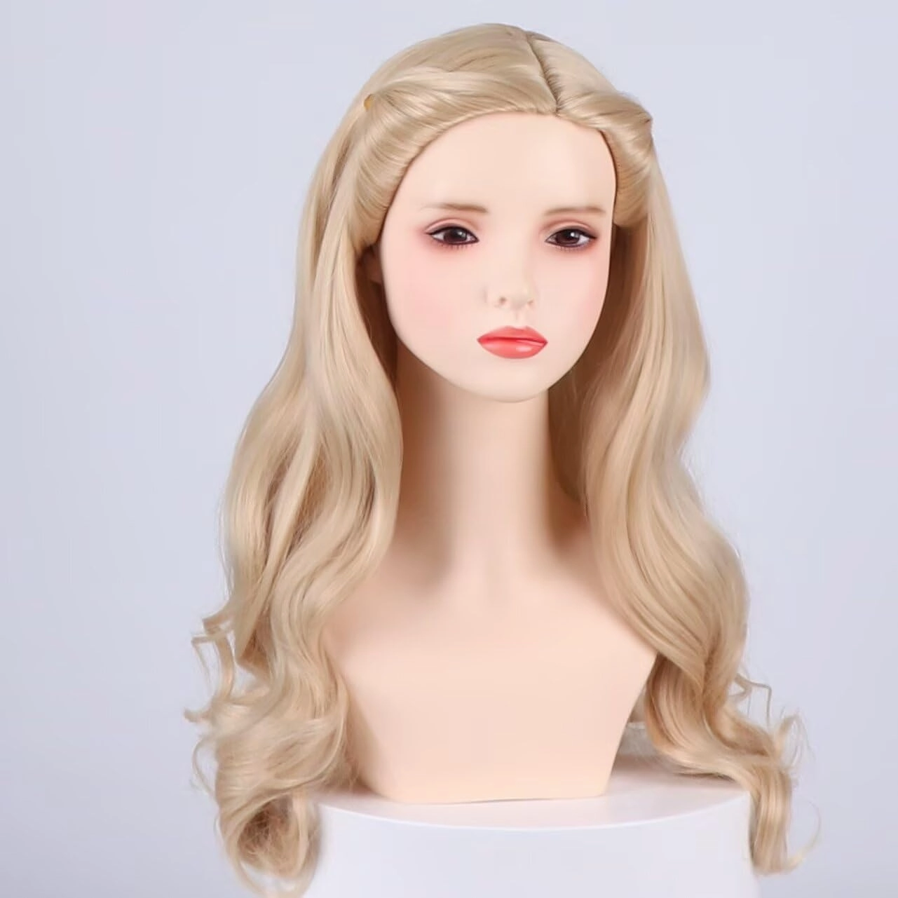 Beige Blonde Wicked Wig Long Loose Natural Wavy Good Witch Princess Wizard Cosplay Wigs for Women