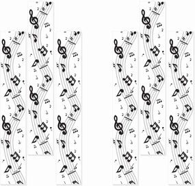 Beistle Musical Notes Party Panels 6 Piece, 12" x 6', Clear/Black