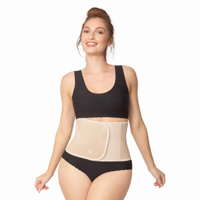 Belly Bandit Basics Postpartum Belly Wrap – Adjustable Compression Support Belt for Core & Back Recovery – Ideal for Post-Pregnancy Tummy Control & Waist Support | Nude, Small