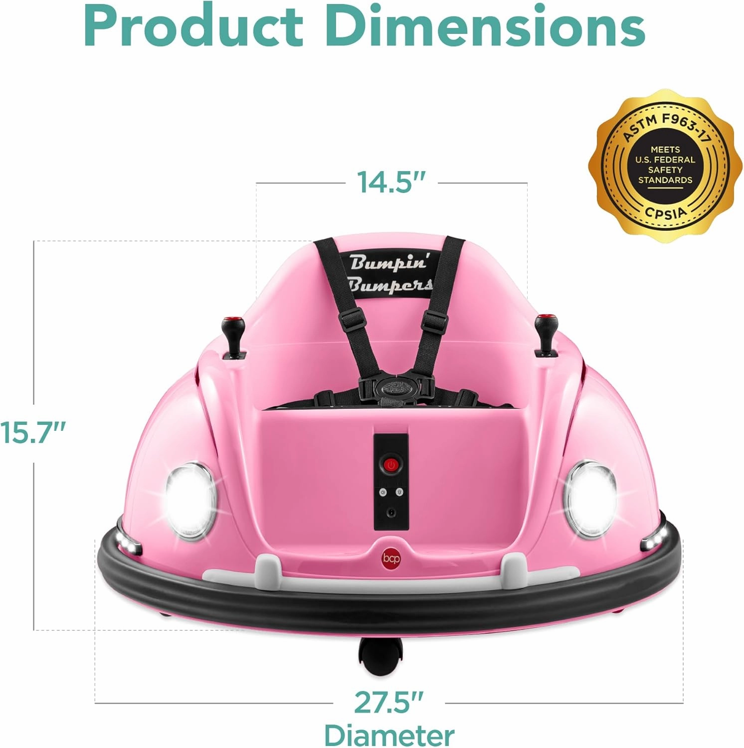 Best Choice Products 6V Electric Kids Ride On Bumpin Bumper Car, 1.5 - 6 Years Old, Parent Remote Control, 360 Degree Spin, Lights, Sounds - Pink