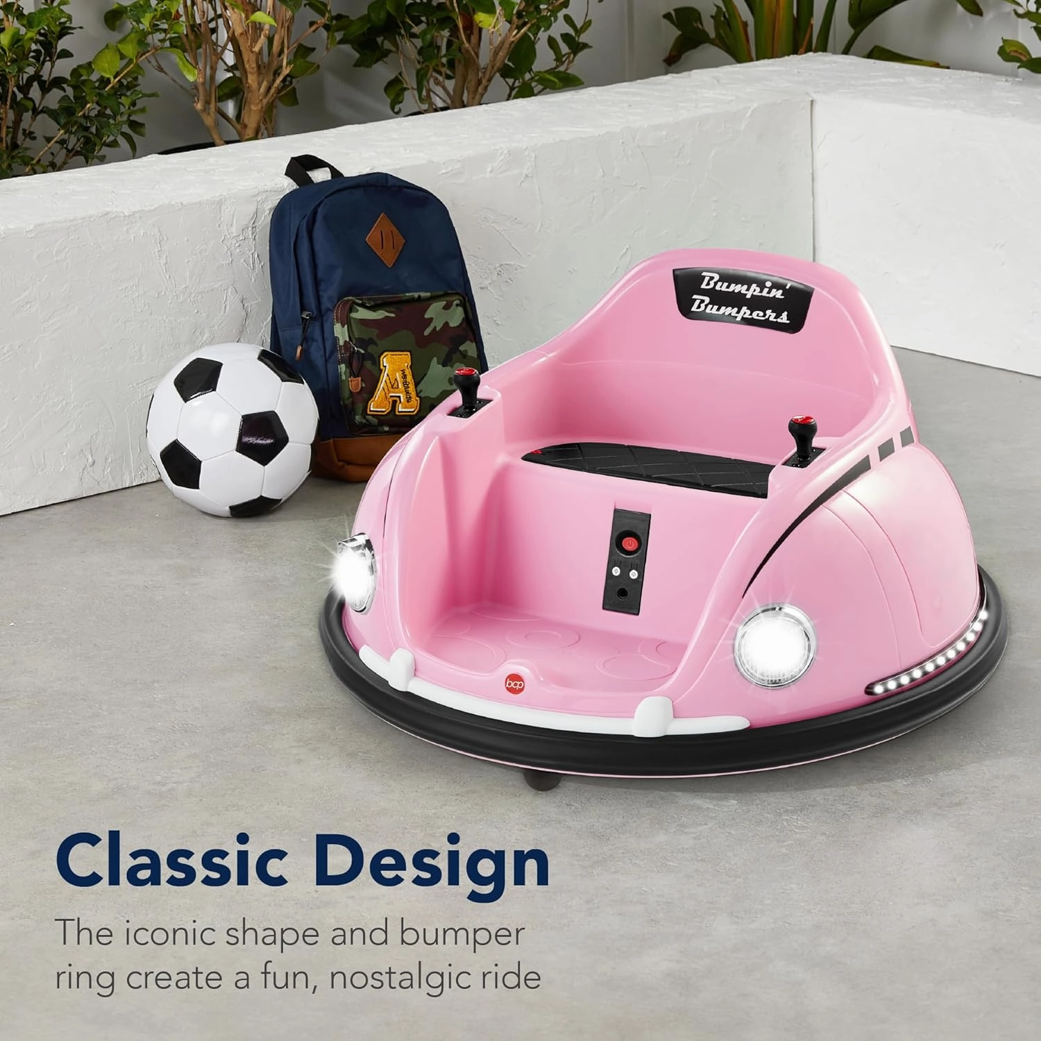 Best Choice Products 6V Electric Kids Ride On Bumpin Bumper Car, 1.5 - 6 Years Old, Parent Remote Control, 360 Degree Spin, Lights, Sounds - Pink