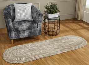 Better Trends Ombre Area Rug, 24" x 72" Runner, Reversible and Durable, 100% Soft Cotton Anti-Fatigue Chenille, Braided Rug for Entryway Living Room, Kitchen - Beige