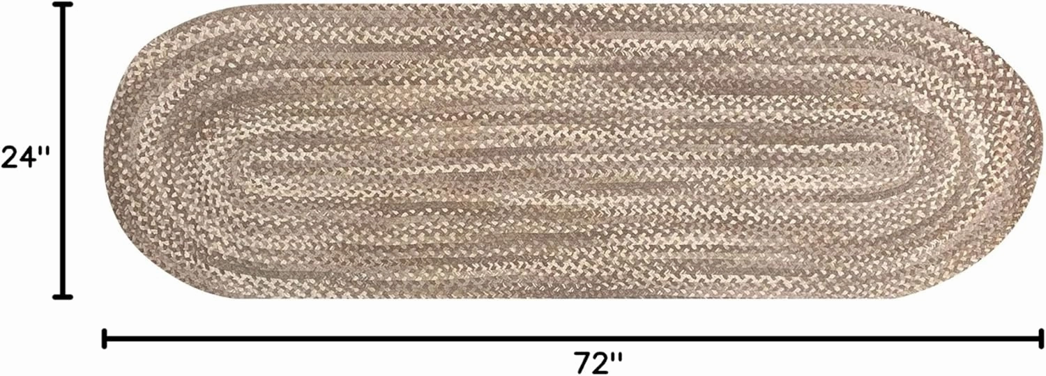 Better Trends Ombre Area Rug, 24" x 72" Runner, Reversible and Durable, 100% Soft Cotton Anti-Fatigue Chenille, Braided Rug for Entryway Living Room, Kitchen - Beige