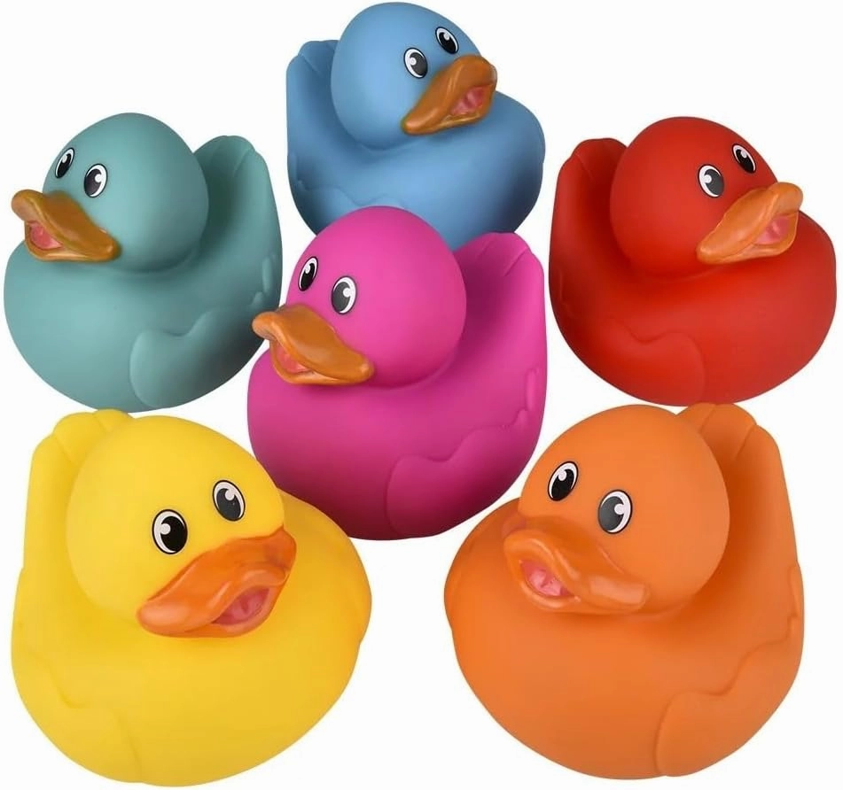 Big Rubber Ducky Collectible Mix (5.5") Colorful Selection: Red, Orange, Green, Blue, Yellow and Pink. Perfect for Ducking (6 Pack