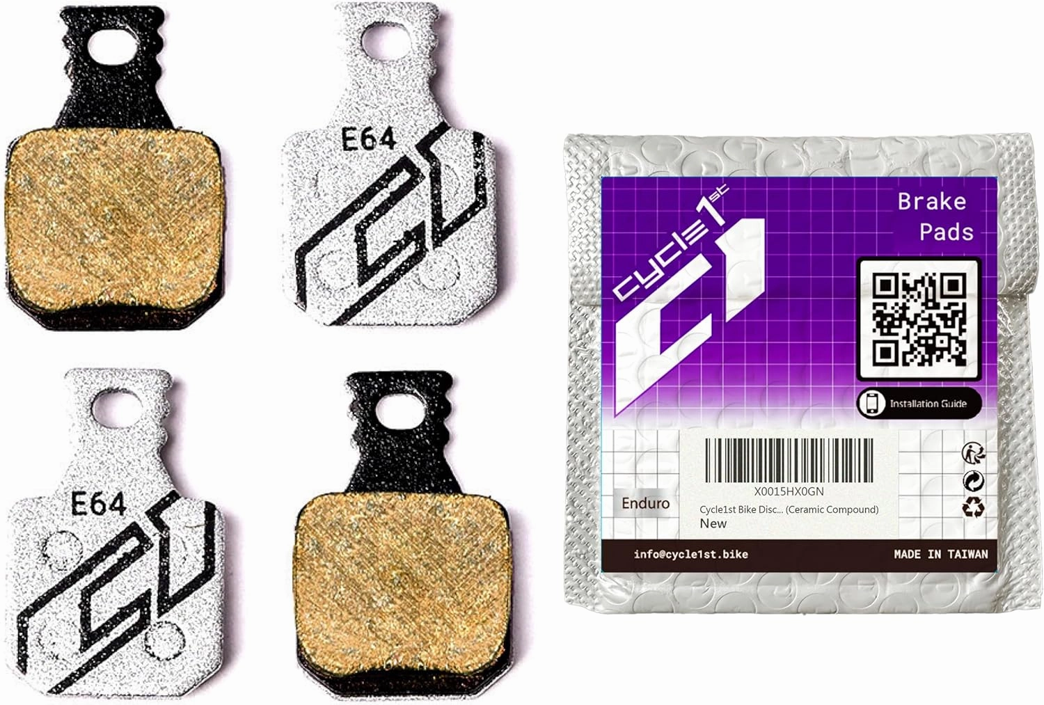 Bike Disc Brake Pads for 4-Piston Magura Compatible MT5 MT7 Calipers - Ultimate Braking Power for Mountain Bikes/emtb/ebike 64 Series (Ceramic/Semi-Metallic)