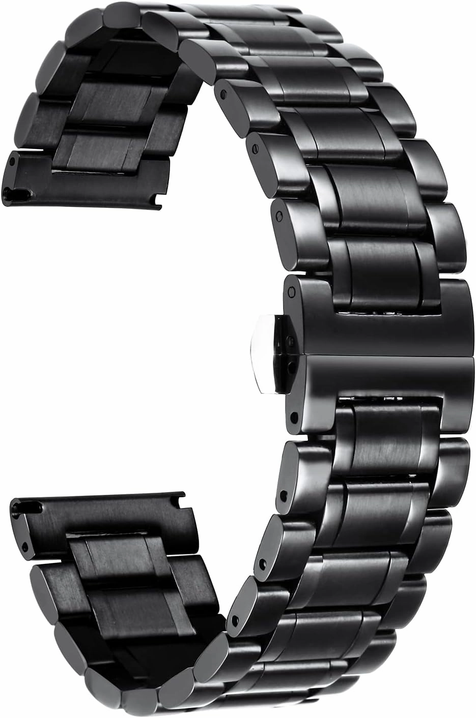 BINLUN Stainless Steel Watch Bands 12mm-24mm Universal Metal Replacement Watch Straps SmartWatch Bracelets Links Straight & Curved Ends Men Women 6 Colors(Black,14mm)
