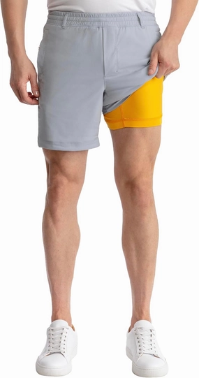 birddogs Mens Khaki Shorts – Casual, Slim Fit, Stretch Shorts with Built-in Liner for Comfort – Regular Length, 7” Inseam