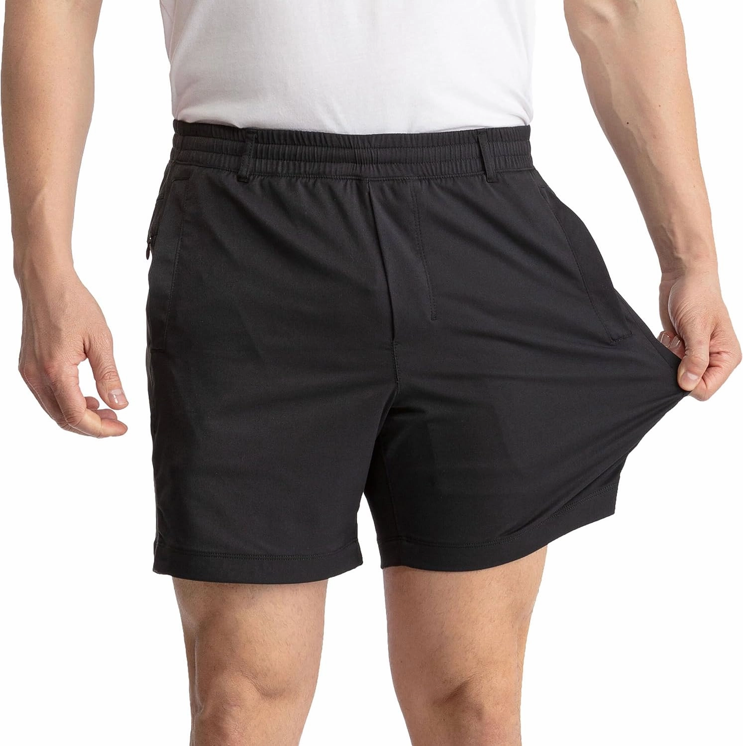 birddogs Mens Khaki Shorts – Casual, Slim Fit, Stretch Shorts with Built-in Liner for Comfort – Regular Length, 7” Inseam