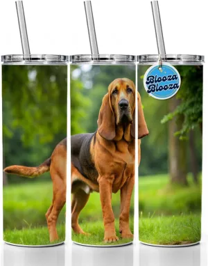 Bloodhound Dog Photo Skinny Tumbler 20oz with Straw Insulated Water Bottle Gift