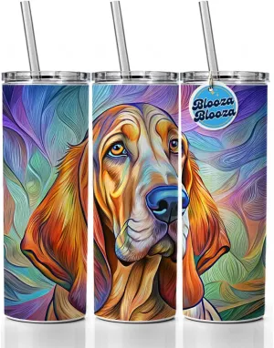 Bloodhound Dog Pop Art Skinny Tumbler 20oz with Straw Insulated Water Bottle Gift