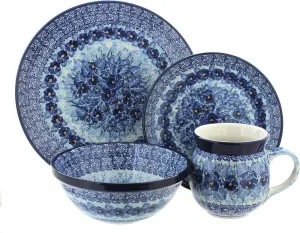 Blue Rose Polish Pottery Joanna 4 Piece Place Setting - Service for 1