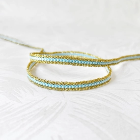 Blue & Metallic Gold Braid