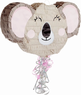 BLUE PANDA - Koala Pull String Animal Pinata, Jungle Theme Birthday Party Decorations (Small, 16.5x10x3 In) - Animal Pinatas for Birthday Party
