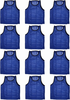 BlueDot Trading 12 Adult Men Woman Unisex Sports Pinnie Scrimmage Training Vest, Nylon Mesh – Soccer, Field Hockey, Lacrosse