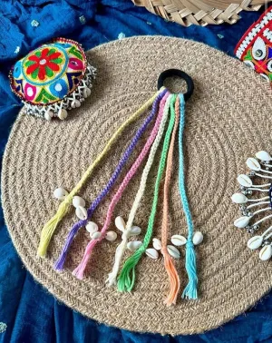 Boho Hair String For Girl | Traditional Design with Vibrant Yellow, Pink, Blue & Red Threads | Unique Handmade Boho Hair Extension | Gift | Navratri Special | Chotali | 1 Pcs - MultiColor