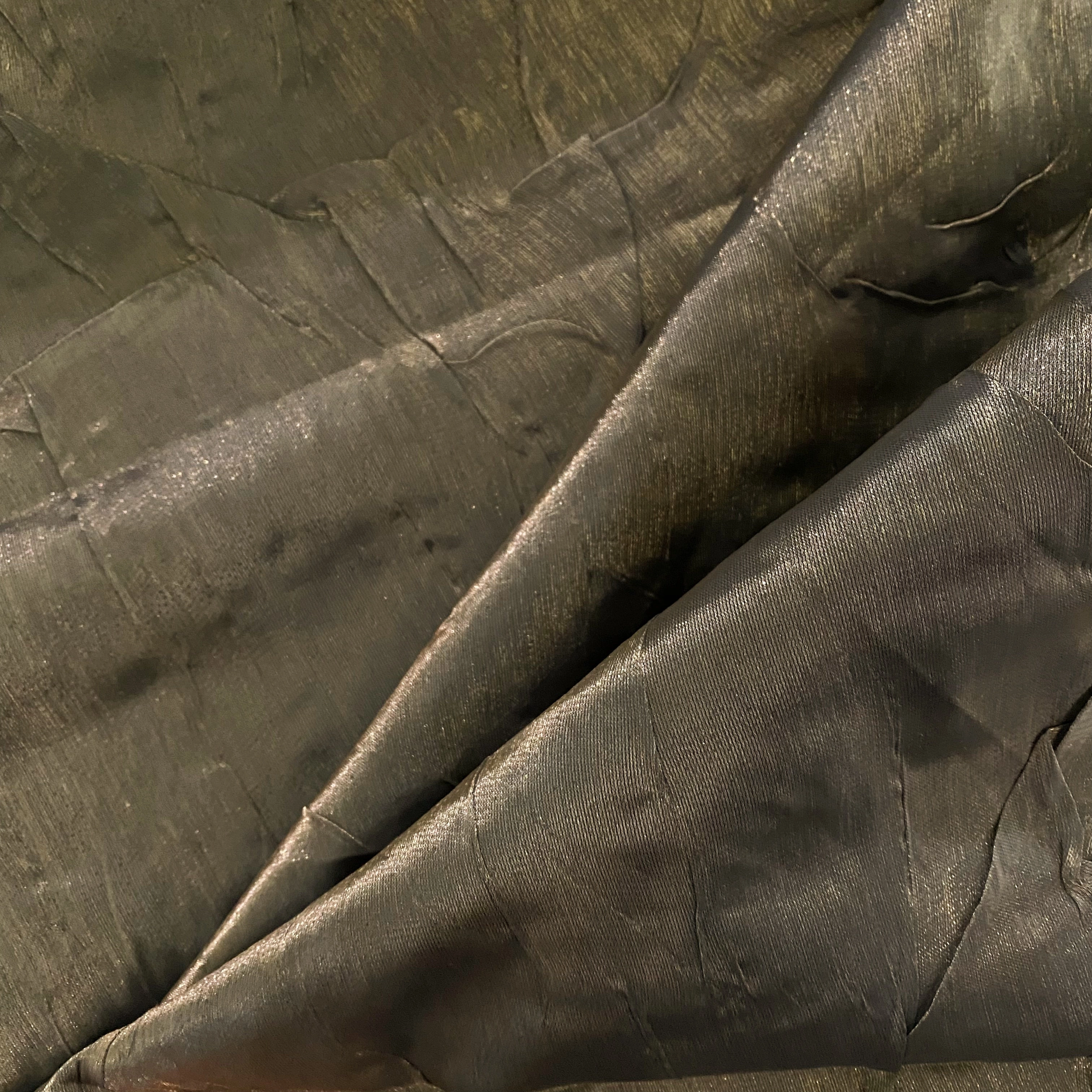 Bonded Creased Metallic Organza - Dark Antique Gold
