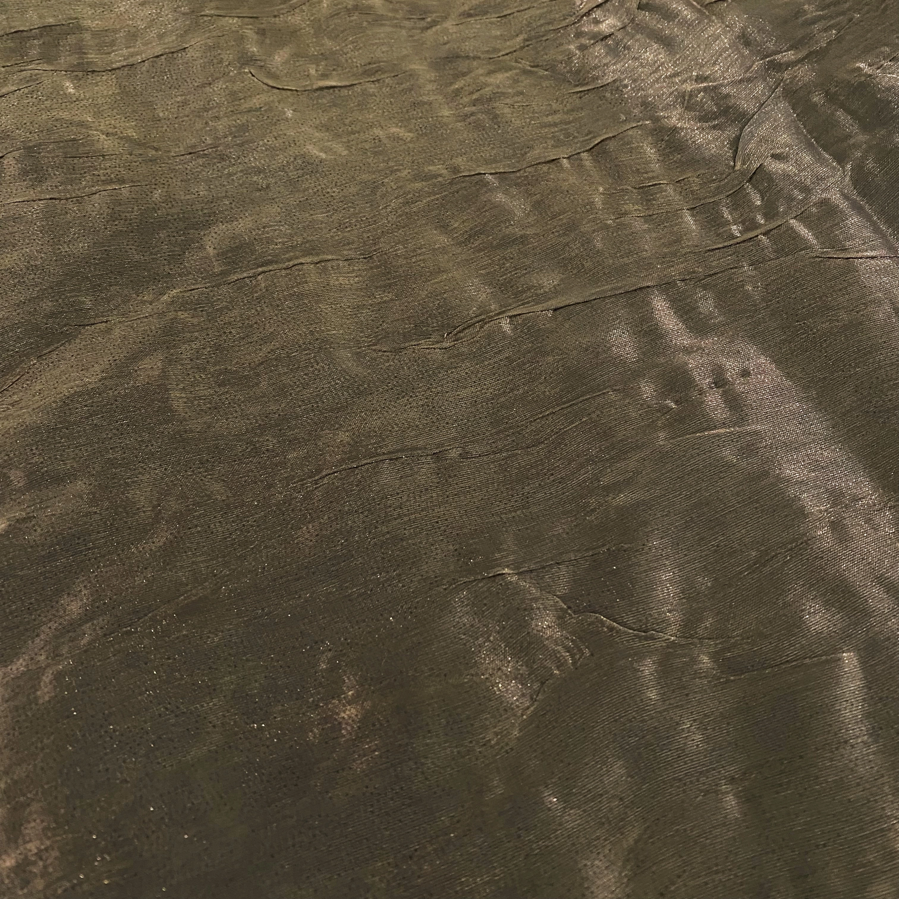 Bonded Creased Metallic Organza - Dark Antique Gold