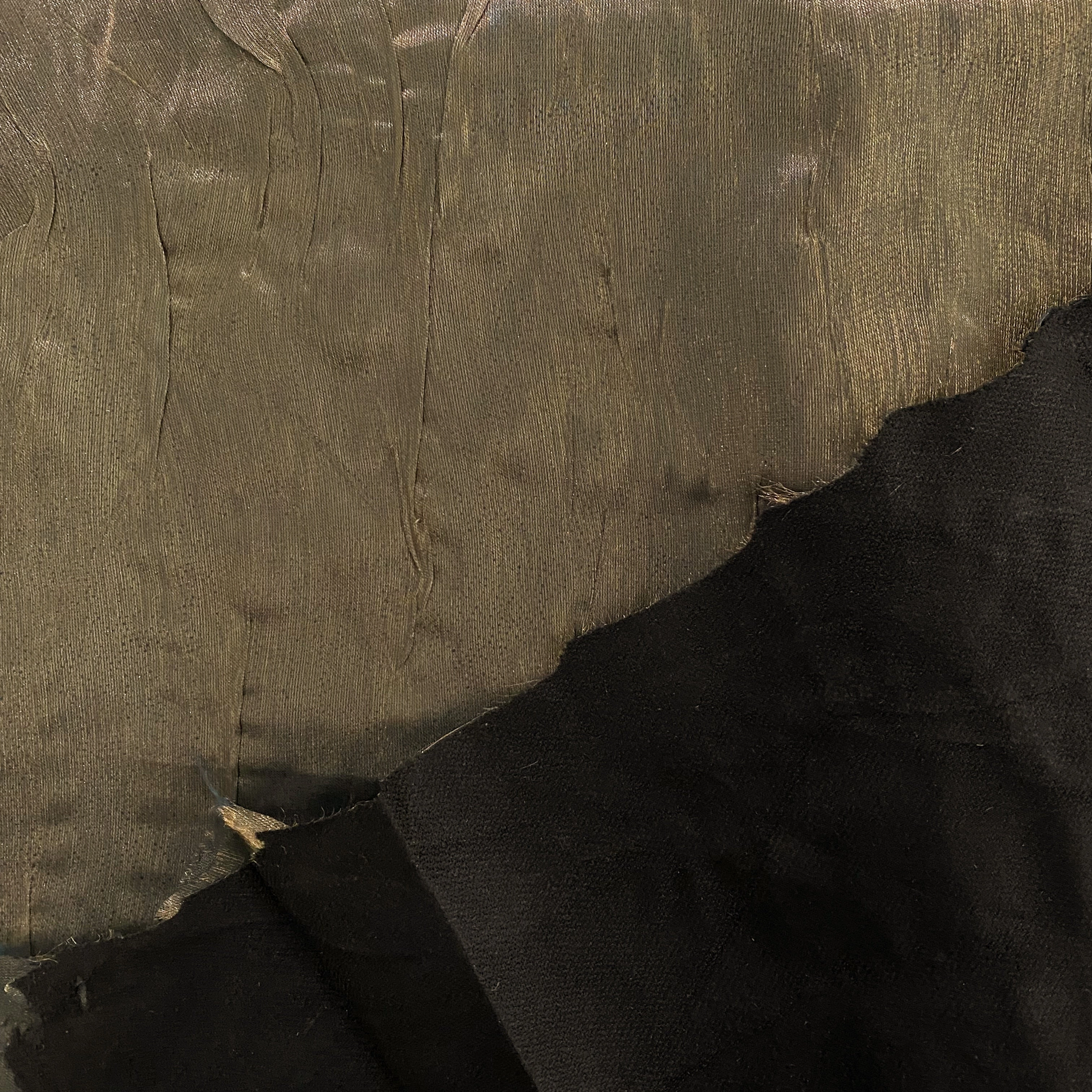 Bonded Creased Metallic Organza - Dark Antique Gold