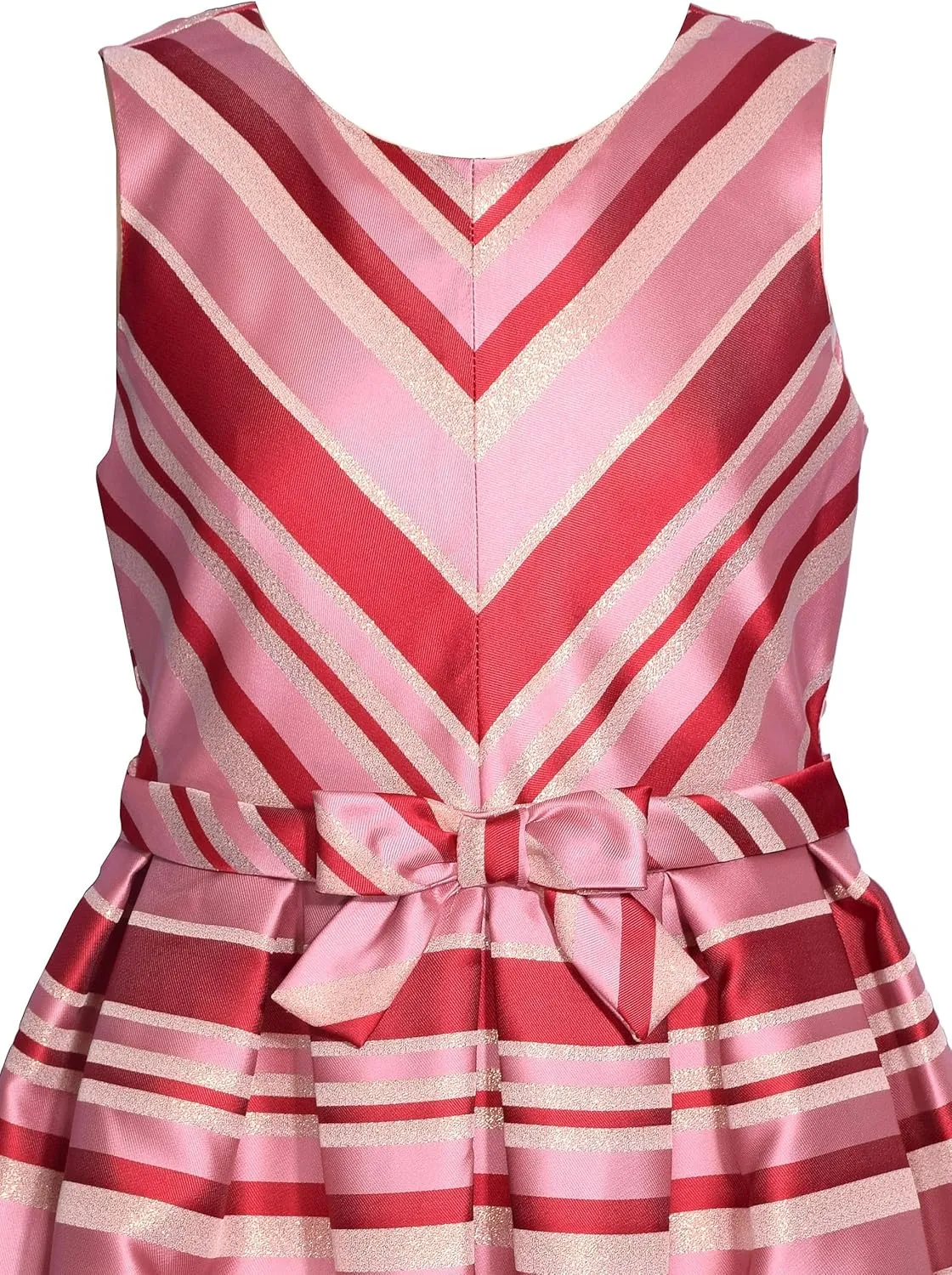 Bonnie Jean Girls 4-16 Metallic Stripe Jacquard Christmas Dress