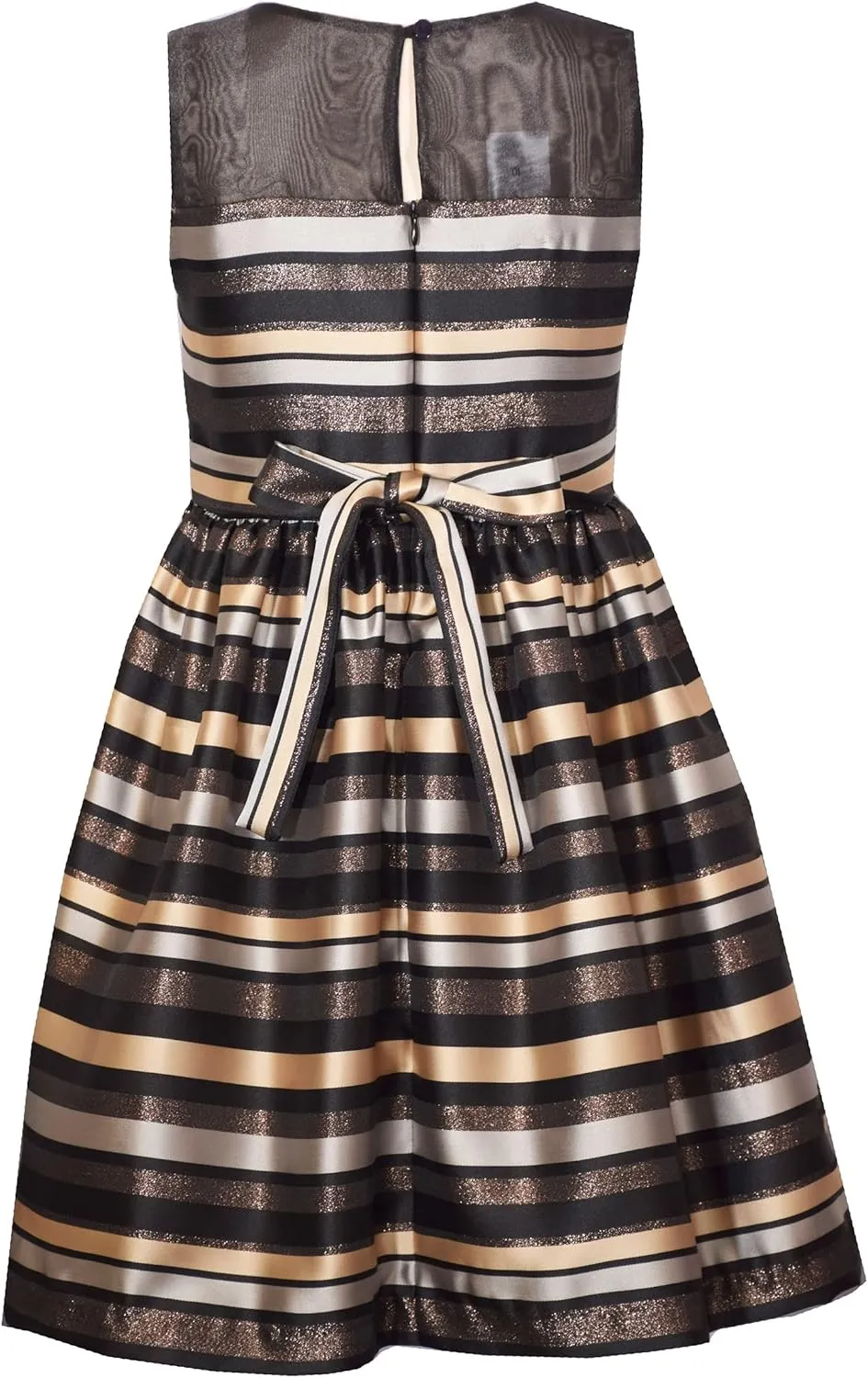 Bonnie Jean Girls 4-16 Metallic Stripe Jacquard Christmas Dress