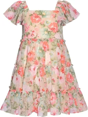 Bonnie Jean Girls 7-16 Chiffon Floral Special Occasion Dress