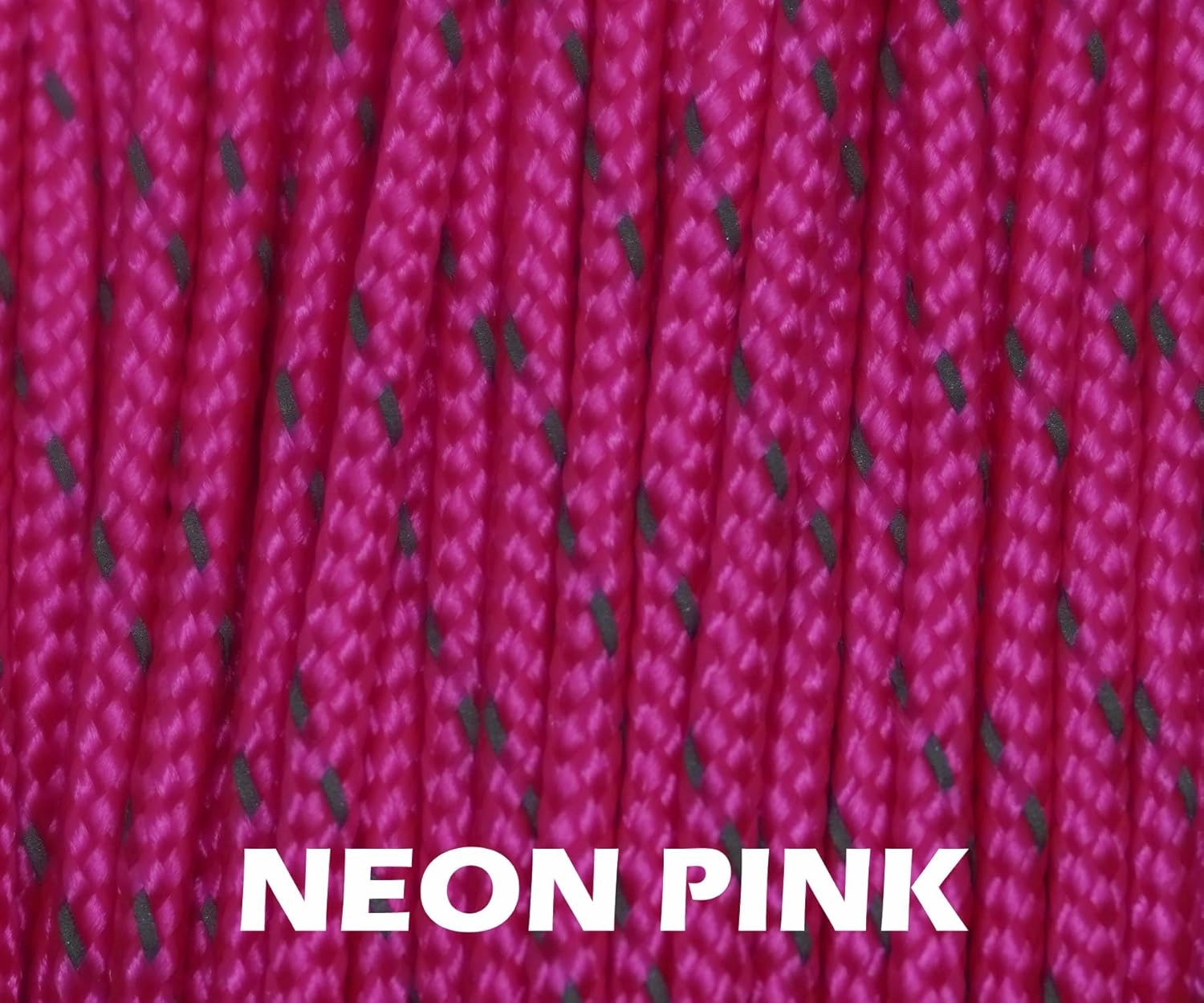 BORED? PARACORD! Reflective 95 Cord - High Visibility Strand - 1.75mm x 100 Feet - Hiking, Camping, Tent Guyline, Running, Biking, Tools - Neon Pink