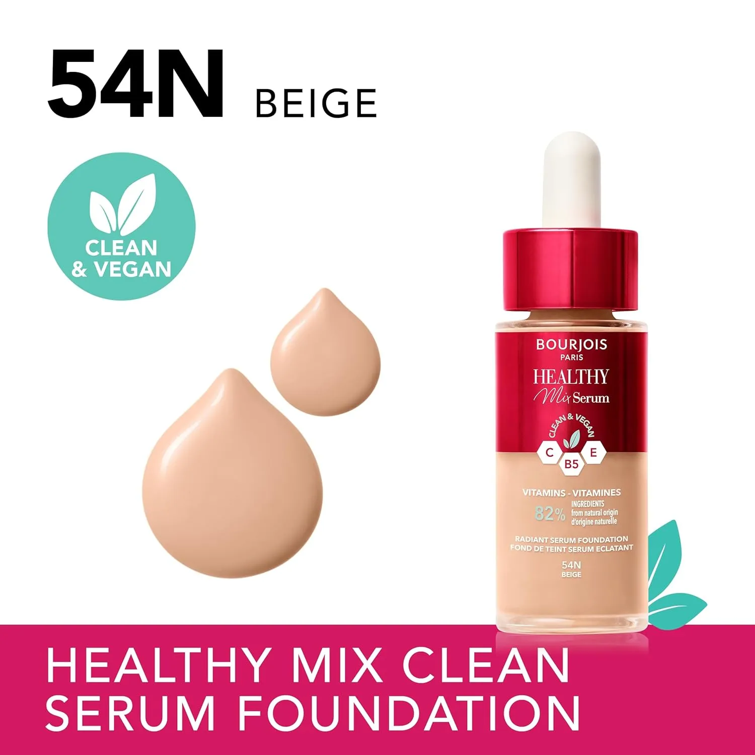 Bourjois Fond de Teint Healthy Mix Serum Foundation for a natural look (54N Beige)