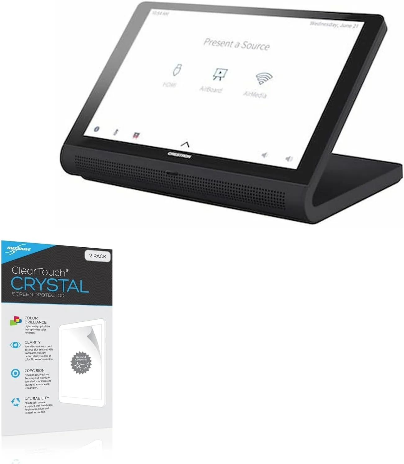 BoxWave Screen Protector Compatible with Crestron TS-770-GV (7 in) - ClearTouch Crystal (2-Pack), HD Film Skin - Shields from Scratches