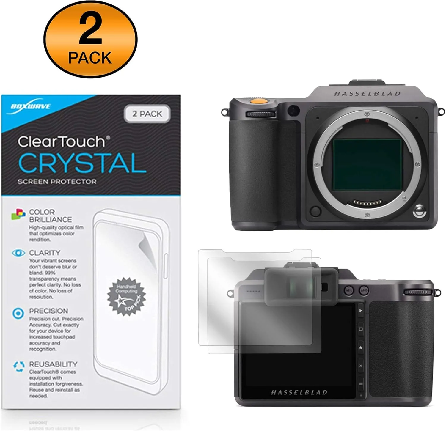 BoxWave Screen Protector Compatible with Hasselblad X1D II 50c - ClearTouch Crystal (2-Pack), HD Film Skin - Shields from Scratches for Hasselblad X1D II 50c