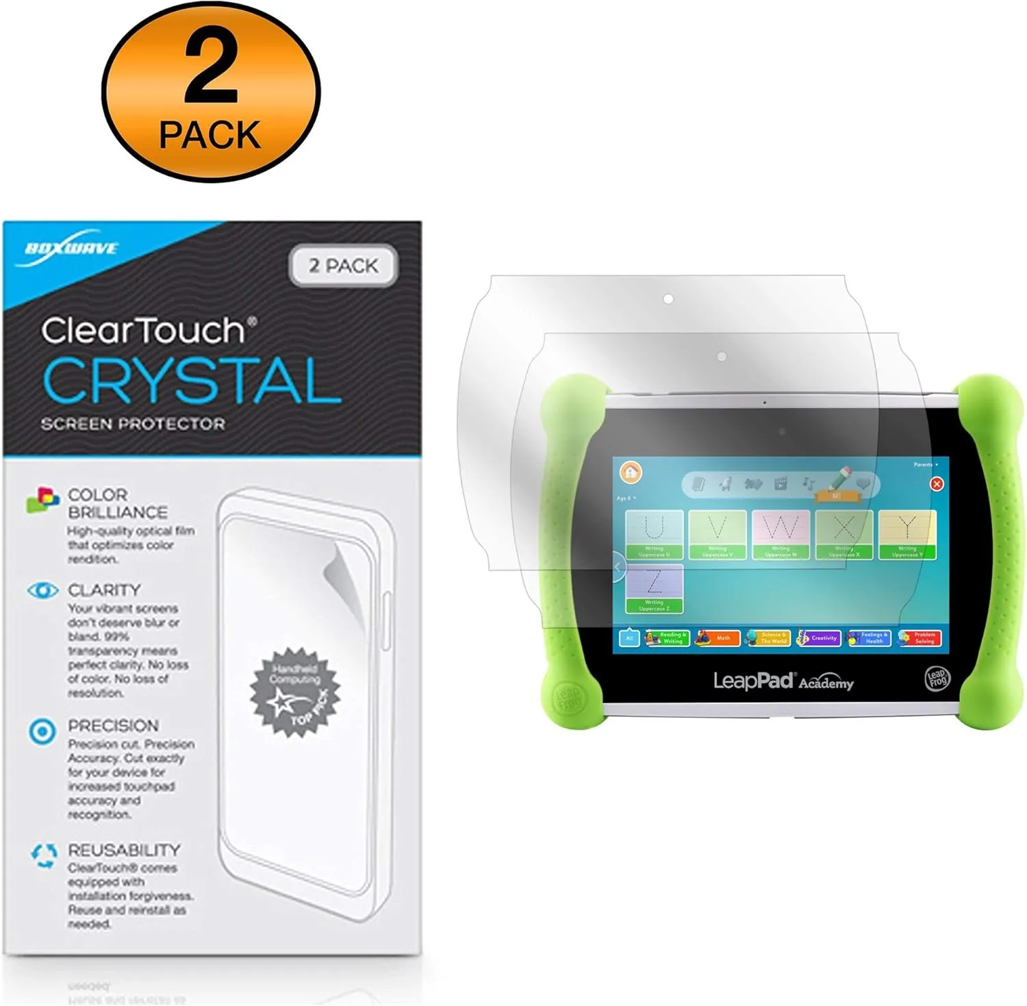 BoxWave Screen Protector Compatible with Leapfrog LeapPad Academy - ClearTouch Crystal (2-Pack), HD Film Skin - Shields from Scratches for Leapfrog LeapPad Academy