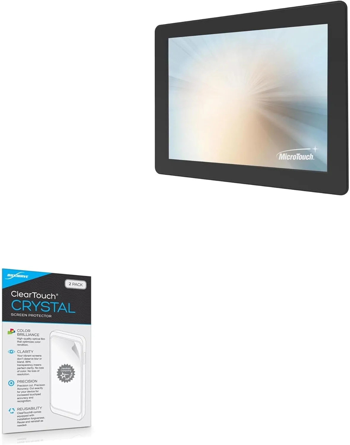 BoxWave Screen Protector Compatible with Microtouch OF-150P-B1 (15 in) - ClearTouch Crystal (2-Pack), HD Film Skin - Shields from Scratches