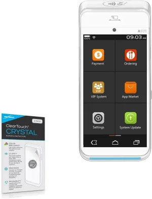 BoxWave Screen Protector Compatible with Pax A920 - ClearTouch Crystal (2-Pack), HD Film Skin - Shields from Scratches