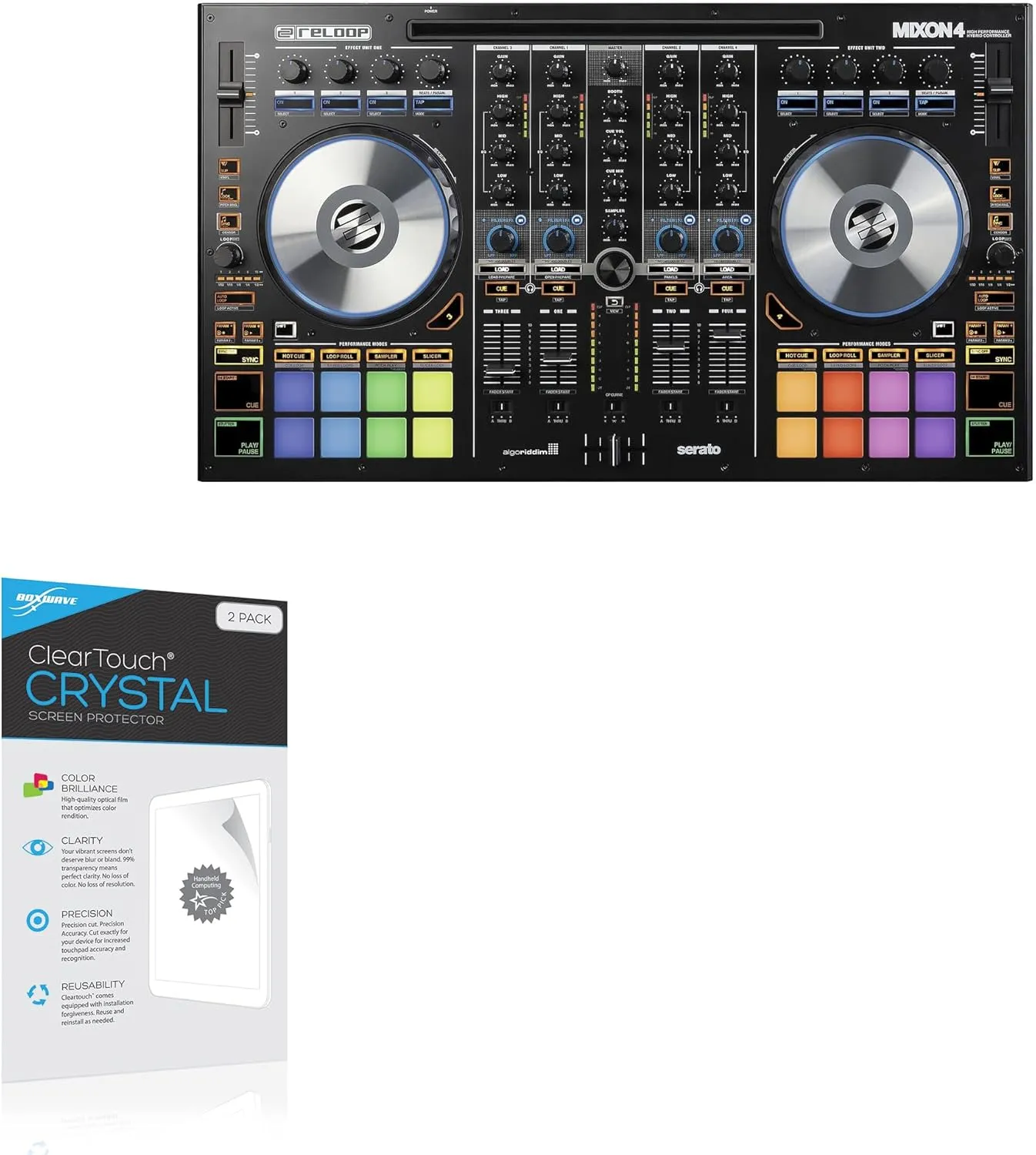 BoxWave Screen Protector Compatible with Reloop DJ Controller - ClearTouch Crystal (2-Pack), HD Film Skin - Shields from Scratches