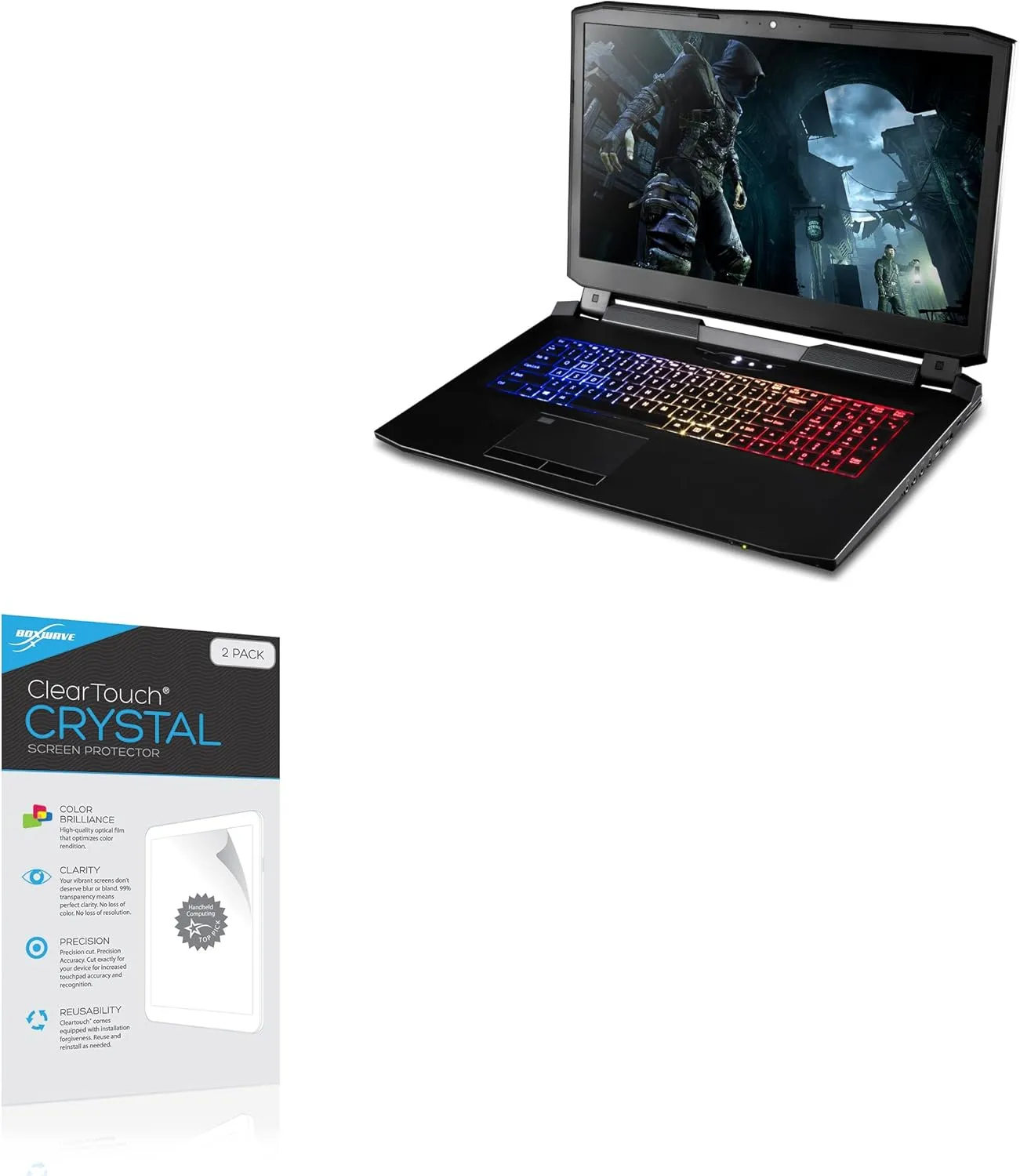 BoxWave Screen Protector Compatible with Sager NP9176-G1 - ClearTouch Crystal (2-Pack), HD Film Skin - Shields from Scratches