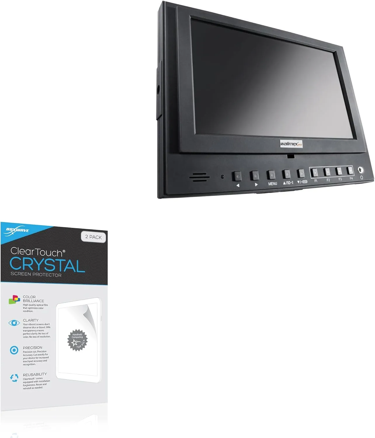 BoxWave Screen Protector Compatible with Walimex Pro Monitor Director - ClearTouch Crystal (2-Pack), HD Film Skin - Shields from Scratches